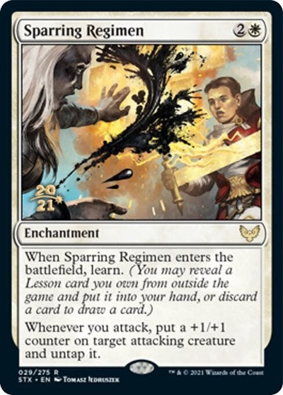 Sparring Regimen [Strixhaven: School of Mages Prerelease Promos] | Good Games Modbury