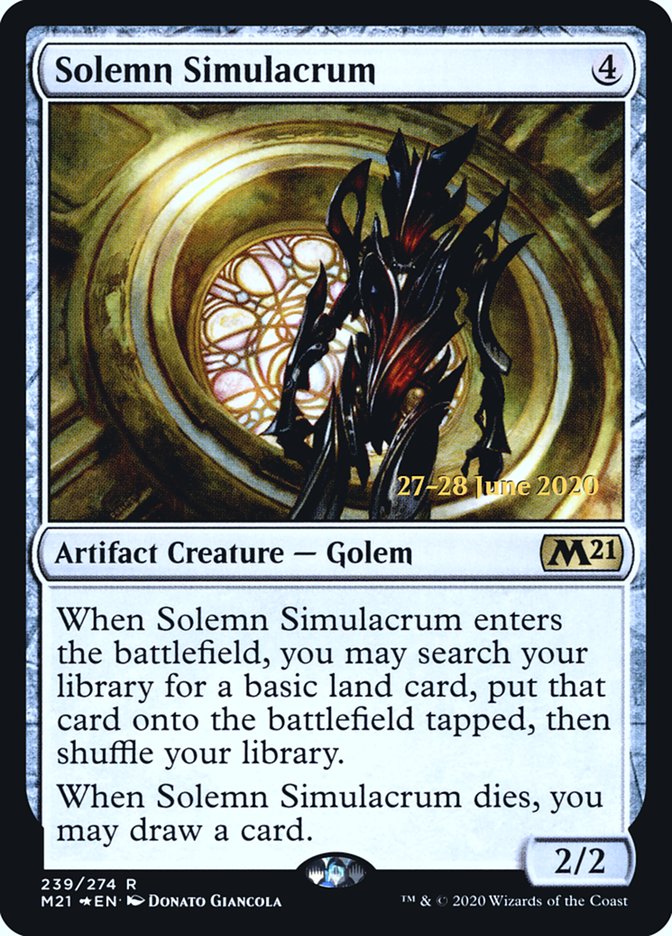 Solemn Simulacrum [Core Set 2021 Prerelease Promos] | Good Games Modbury