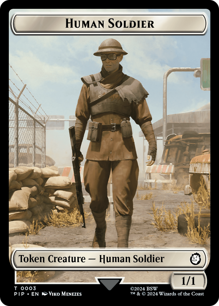 Radiation // Human Soldier Double-Sided Token [Fallout Tokens] | Good Games Modbury