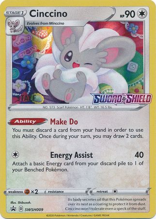 Cinccino (SWSH009) (Staff Prerelease Promo) [Sword & Shield: Black Star Promos] | Good Games Modbury