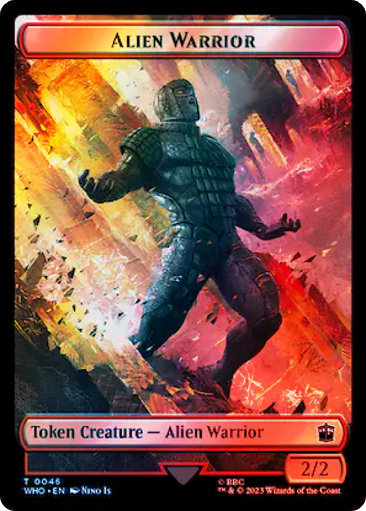 Dalek // Alien Warrior Double-Sided Token (Surge Foil) [Doctor Who Tokens] | Good Games Modbury