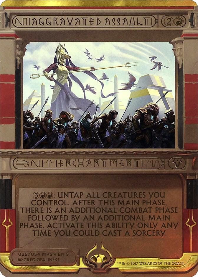 Aggravated Assault 25/54 (Masterpiece Series: Amonkhet Invocations)  - Foil | Good Games Modbury