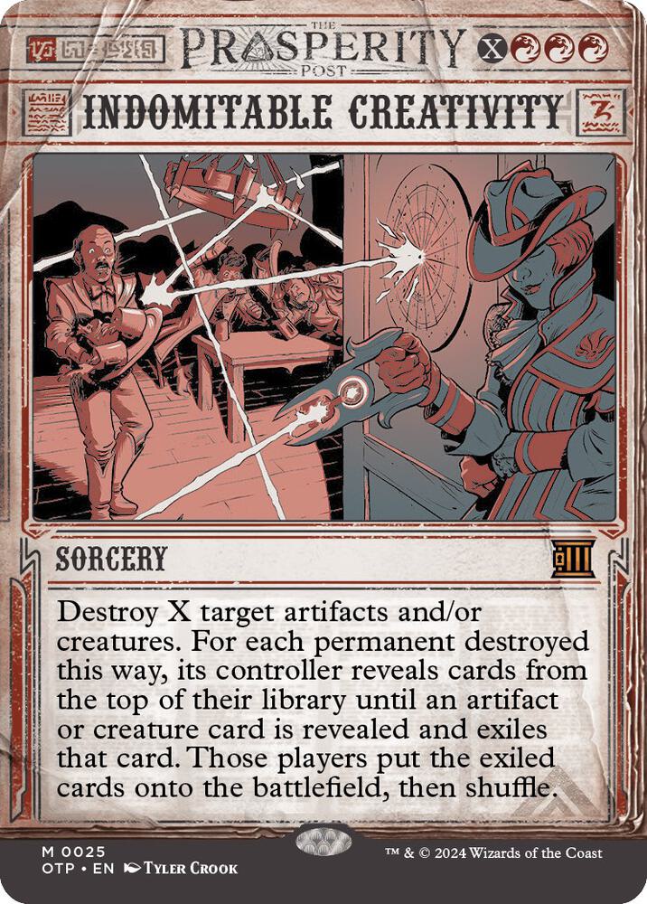 Indomitable Creativity 25/65 (Outlaws of Thunder Junction: Breaking News)  - Showcase Foil | Good Games Modbury