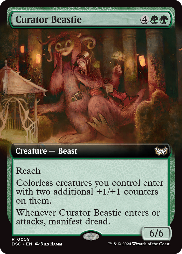 Curator Beastie (Extended Art) [Duskmourn: House of Horror Commander] | Good Games Modbury