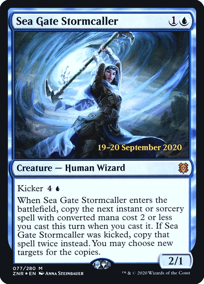Sea Gate Stormcaller [Zendikar Rising Prerelease Promos] | Good Games Modbury
