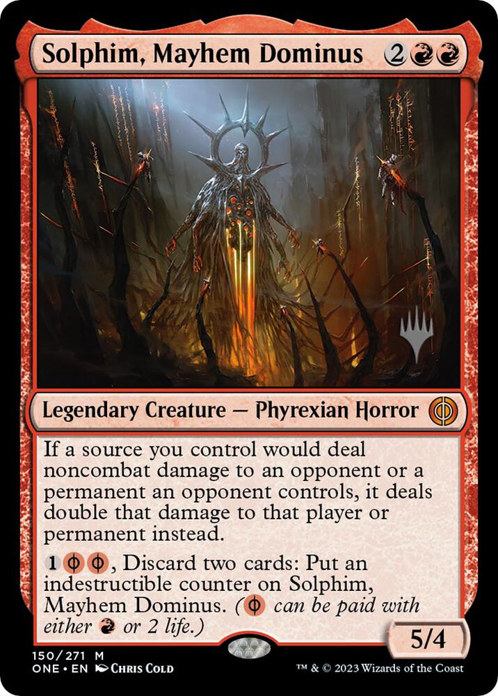 Solphim Mayhem Dominus 150 (Promo Pack: Phyrexia: All Will Be One)  - Foil | Good Games Modbury