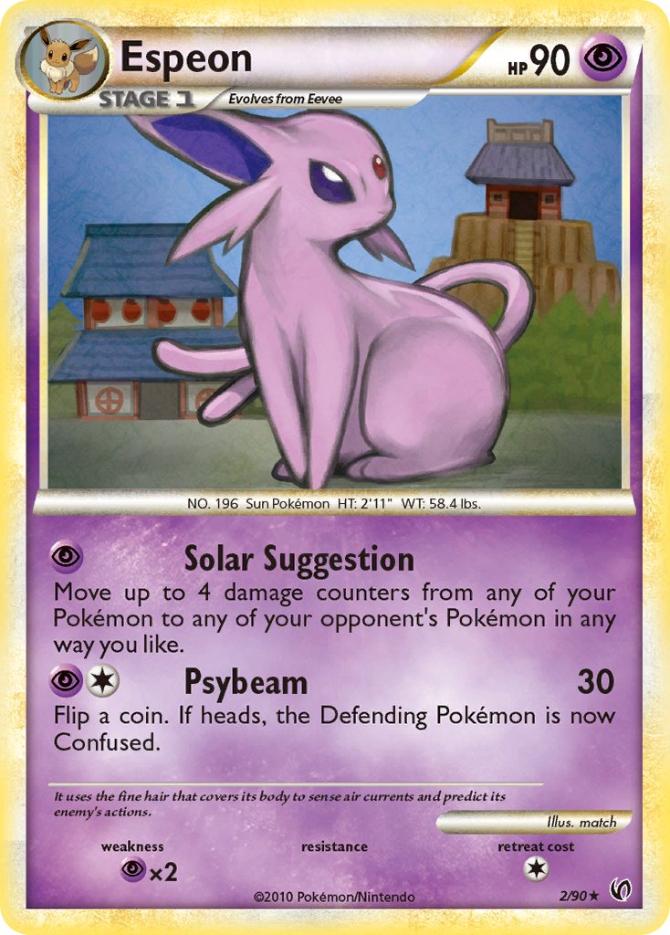 Espeon (2/90) (Cracked Ice Holo) (Theme Deck Exclusive) [HeartGold & SoulSilver: Unleashed] | Good Games Modbury