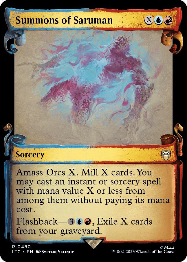 Summons of Saruman Showcase Scrolls 480 (Commander: The Lord of the Rings: Tales of Middle-earth)  - Showcase Scroll Foil | Good Games Modbury