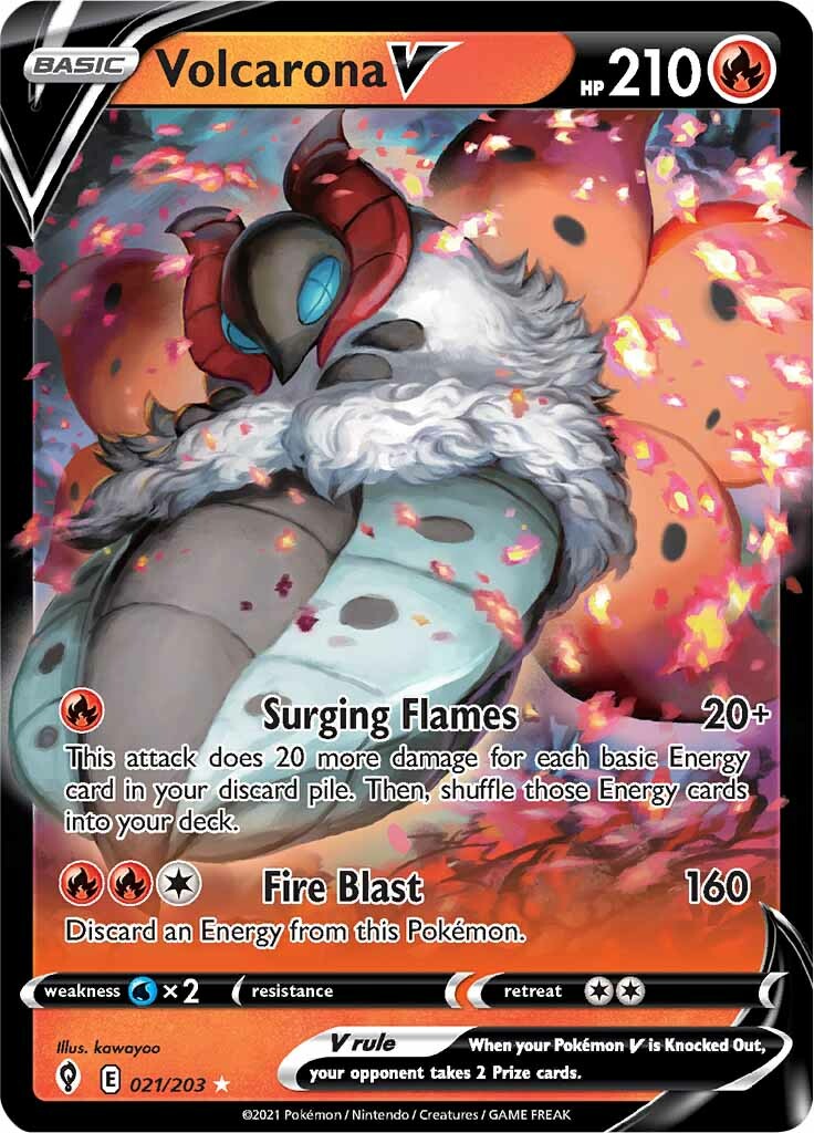 Volcarona V (021/203) [Sword & Shield: Evolving Skies] | Good Games Modbury