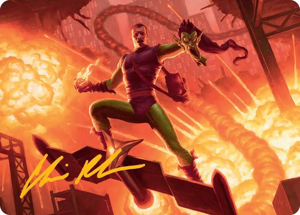 Green Goblin Revenant Art Card Gold Stamped Signature 27 (Art Series: Marvel's Spider-Man)  | Good Games Modbury