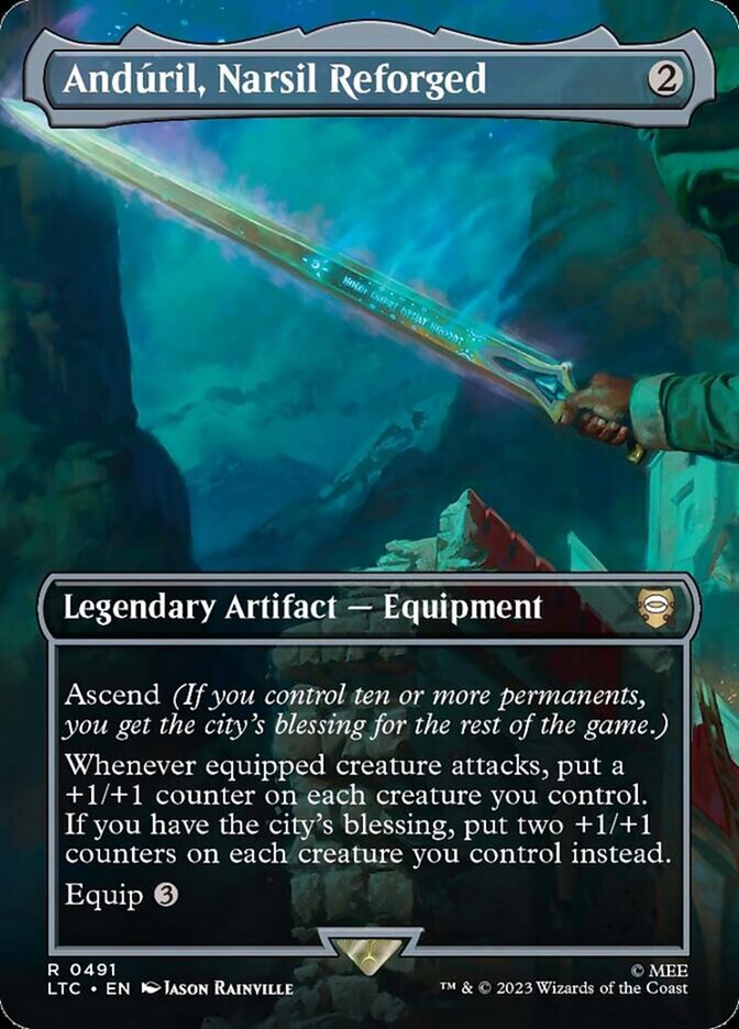 Andúril, Narsil Reforged 491/347 (Commander: The Lord of the Rings: Tales of Middle-earth)  - Borderless | Good Games Modbury