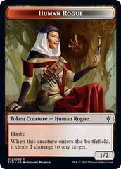 Human Rogue // Food (18) Double-Sided Token [Throne of Eldraine Tokens] | Good Games Modbury