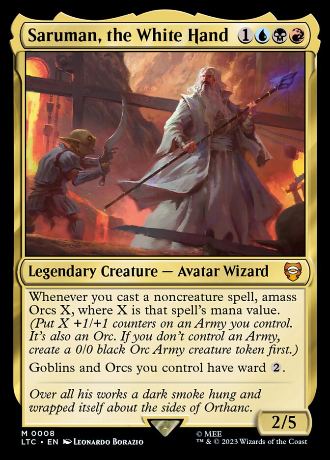 Saruman, the White Hand 8 (Commander: The Lord of the Rings: Tales of Middle-earth)  - Foil | Good Games Modbury