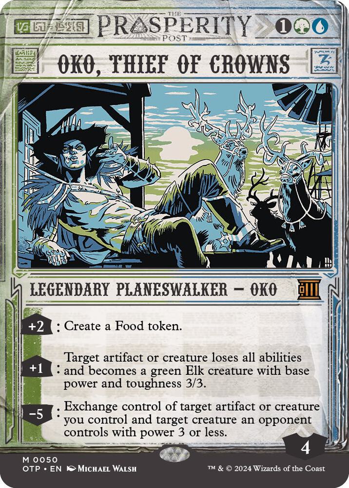 Oko, Thief of Crowns 50/65 (Outlaws of Thunder Junction: Breaking News)  - Showcase | Good Games Modbury