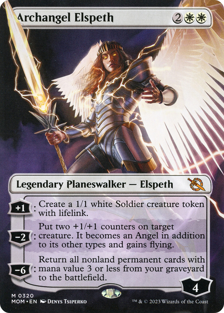 Archangel Elspeth (Borderless Alternate Art) [March of the Machine] | Good Games Modbury