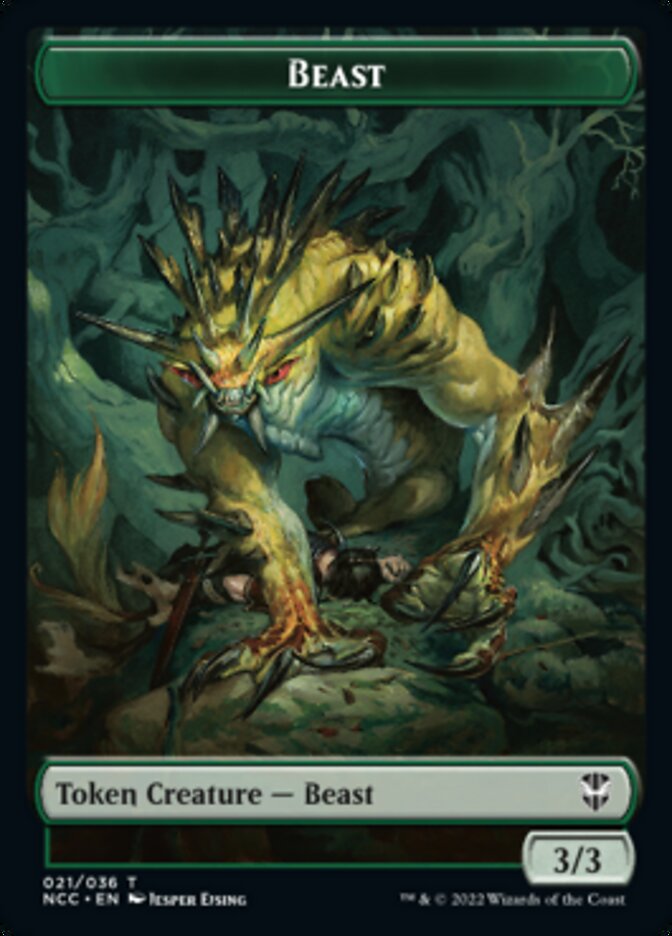 Plant // Beast Double-Sided Token [Streets of New Capenna Commander Tokens] | Good Games Modbury