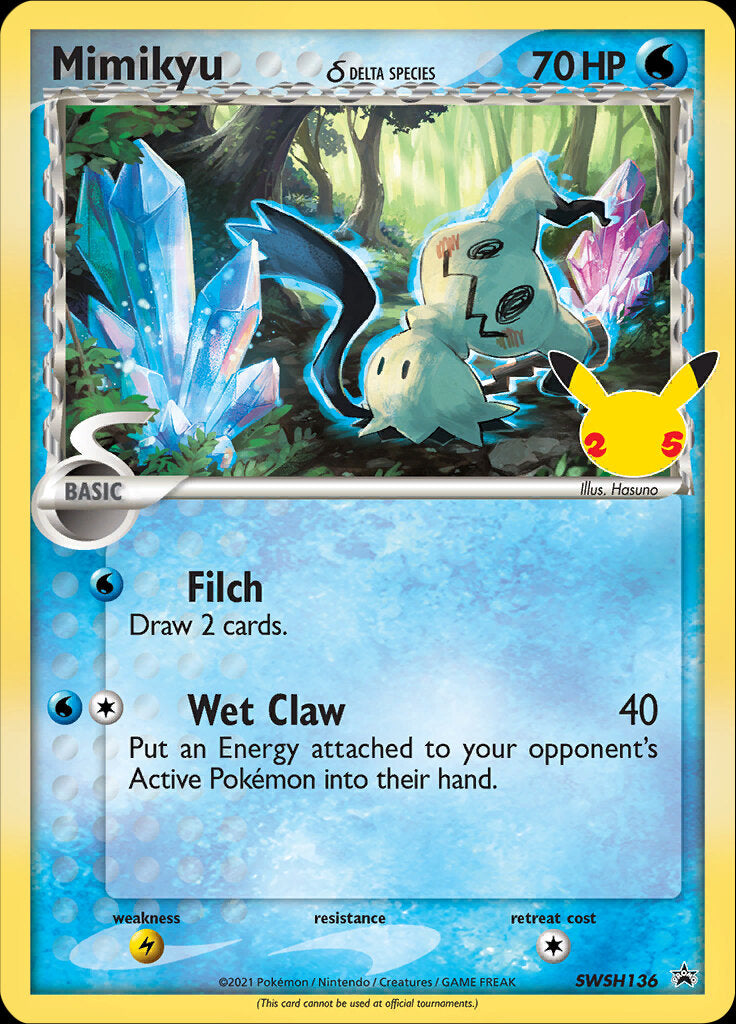 Mimikyu (SWSH136) (Delta Species) (Jumbo Card) [Sword & Shield: Black Star Promos] | Good Games Modbury