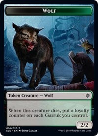 Wolf // Food (15) Double-Sided Token [Throne of Eldraine Tokens] | Good Games Modbury