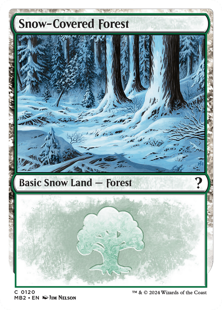 Snow-Covered Forest (White Border) [Mystery Booster 2] | Good Games Modbury