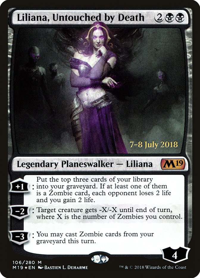 Liliana, Untouched by Death [Core Set 2019 Prerelease Promos] | Good Games Modbury