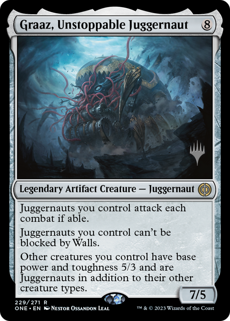 Graaz, Unstoppable Juggernaut (Promo Pack) [Phyrexia: All Will Be One Promos] | Good Games Modbury