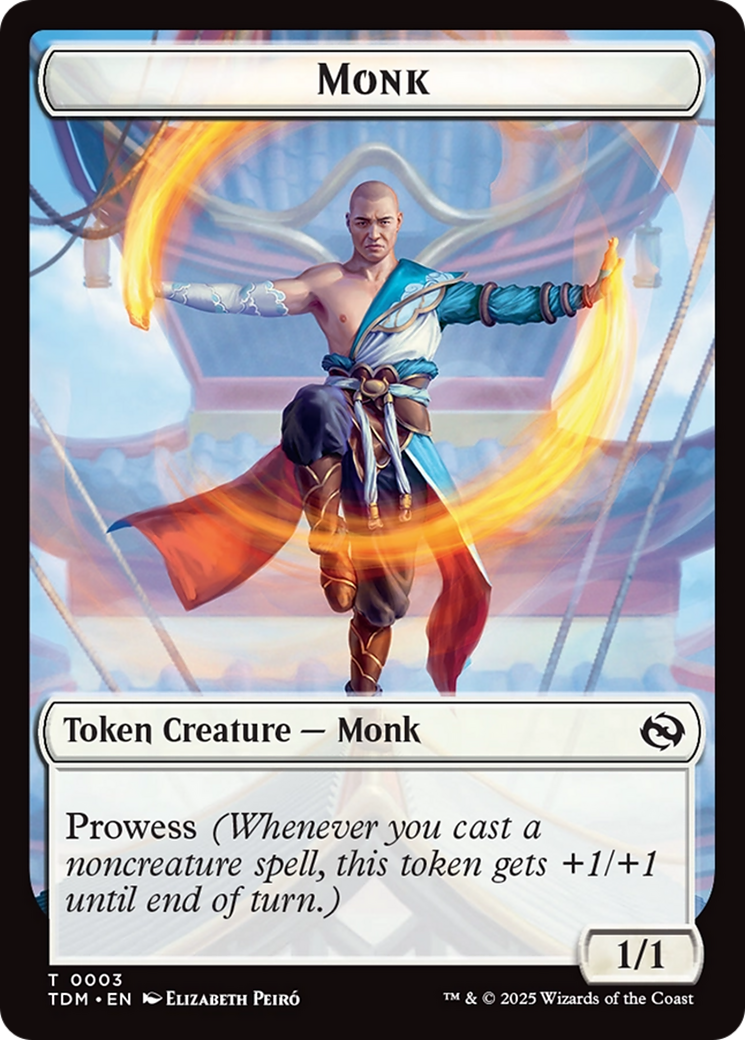Dragon Illusion // Monk Double-Sided Token [Tarkir: Dragonstorm Commander Tokens] | Good Games Modbury
