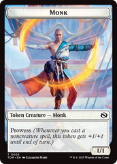 Bird // Monk Double-Sided Token [Tarkir: Dragonstorm Tokens] | Good Games Modbury