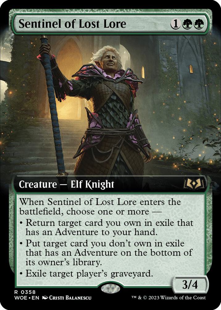 Sentinel of Lost Lore 358/276 (Wilds of Eldraine)  - Extended Art | Good Games Modbury