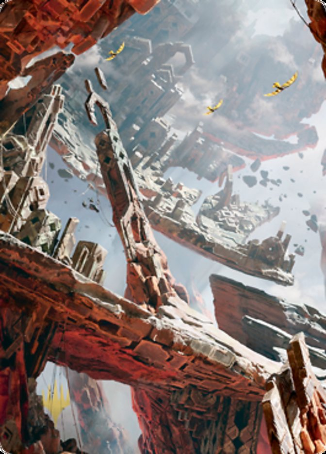 Mountain 3 Art Card (Gold-Stamped Signature) [Zendikar Rising Art Series] | Good Games Modbury