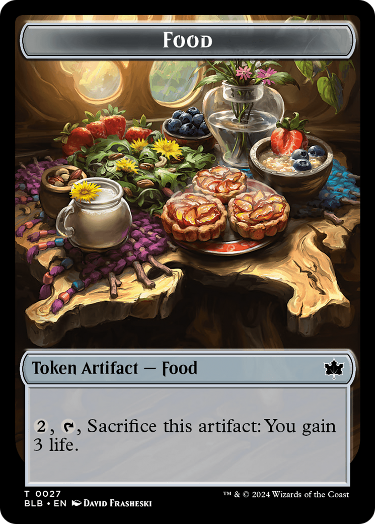 Food // Pawpatch Recruit Double-Sided Token [Bloomburrow Tokens] | Good Games Modbury