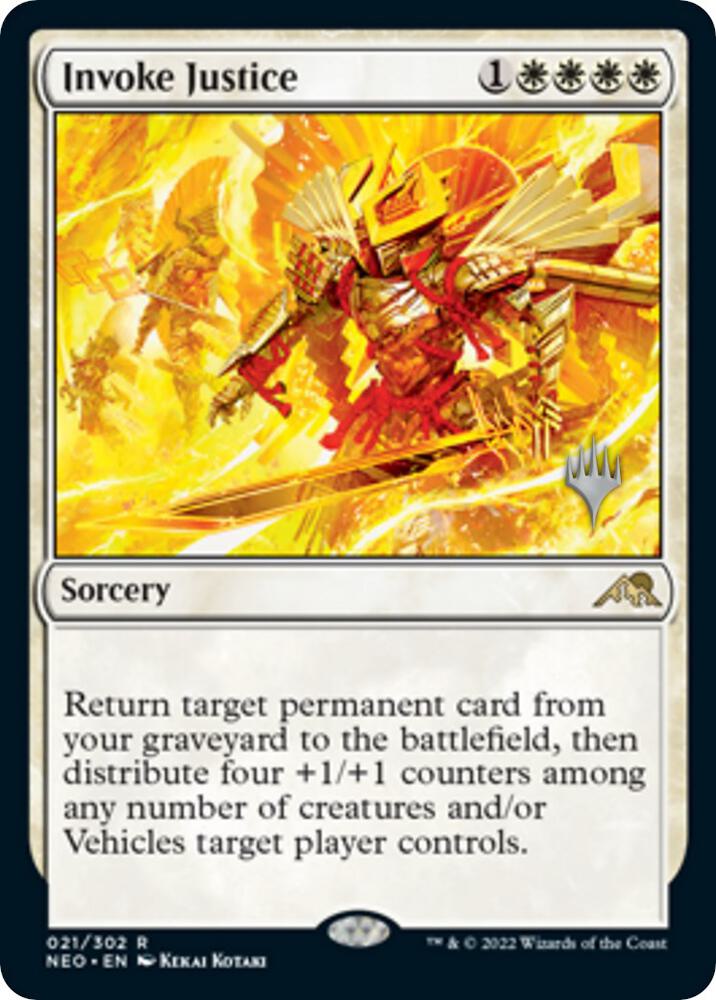 Invoke Justice 21p/157 (Promo Pack: Kamigawa: Neon Dynasty)  - Foil | Good Games Modbury