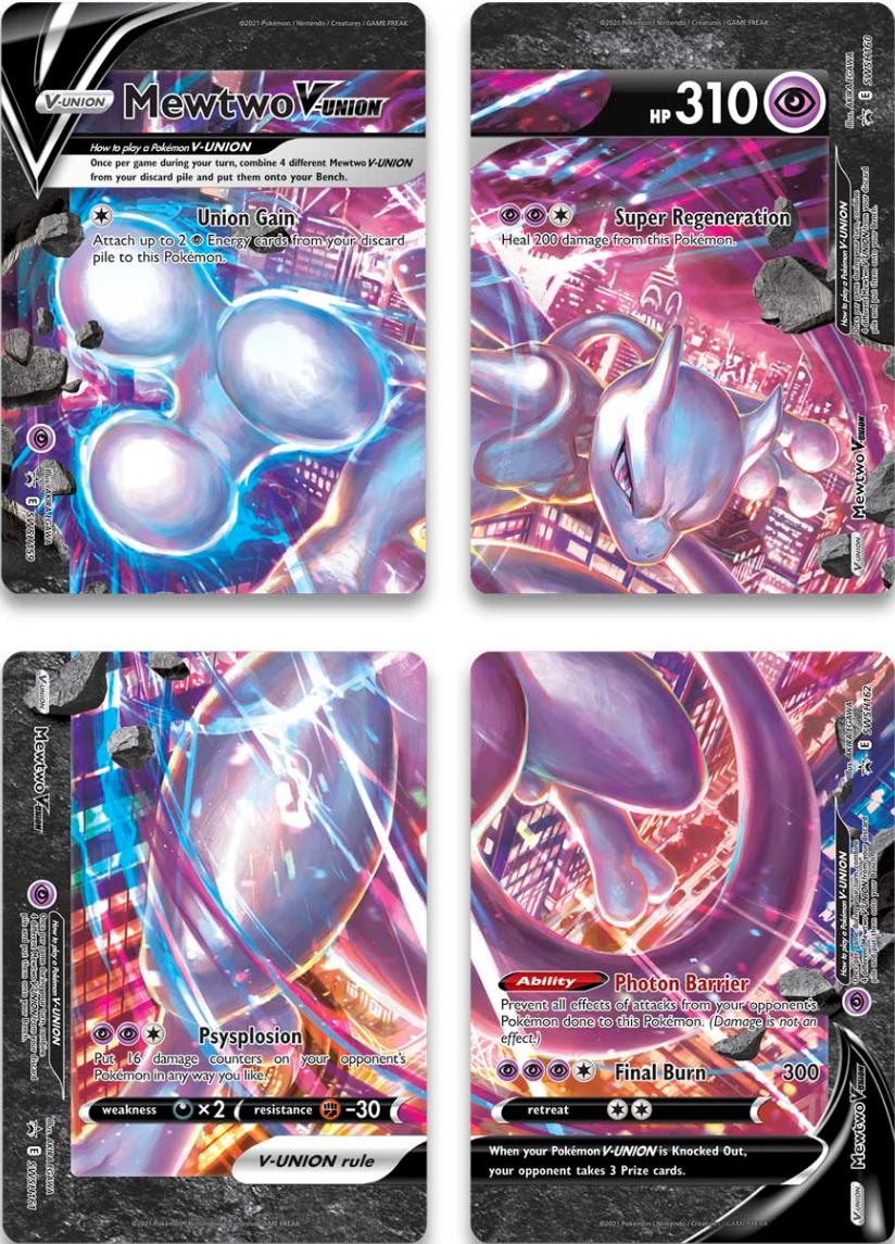 Mewtwo V-Union (Set of 4) [Sword & Shield: Black Star Promos] | Good Games Modbury