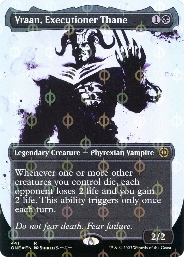 Vraan, Executioner Thane 441/271 (Phyrexia: All Will Be One)  - Borderless Compleat Foil | Good Games Modbury