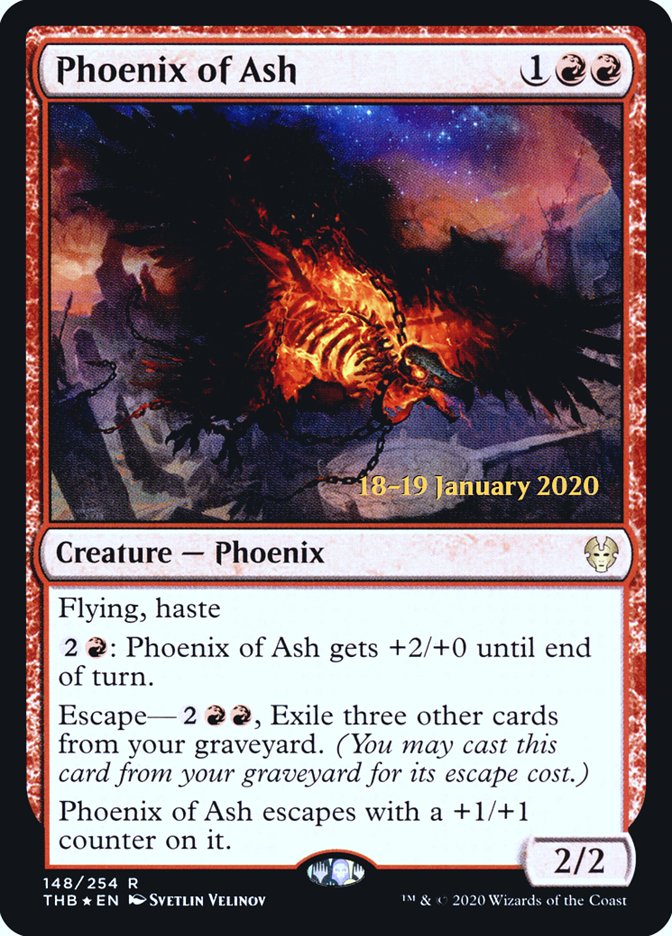 Phoenix of Ash [Theros Beyond Death Prerelease Promos] | Good Games Modbury