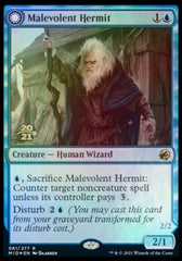 Malevolent Hermit // Benevolent Geist [Innistrad: Midnight Hunt Prerelease Promos] | Good Games Modbury