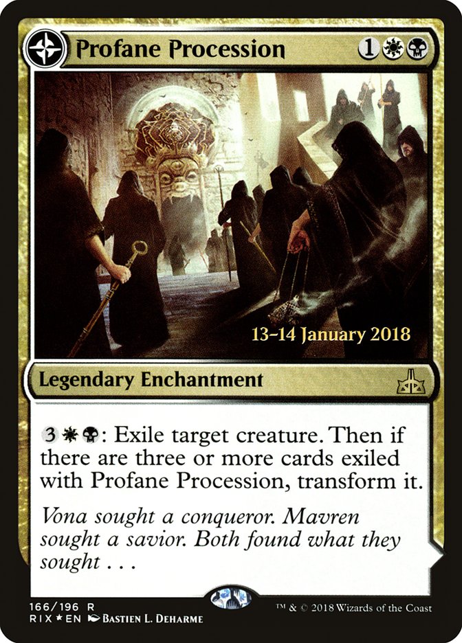 Profane Procession // Tomb of the Dusk Rose [Rivals of Ixalan Prerelease Promos] | Good Games Modbury