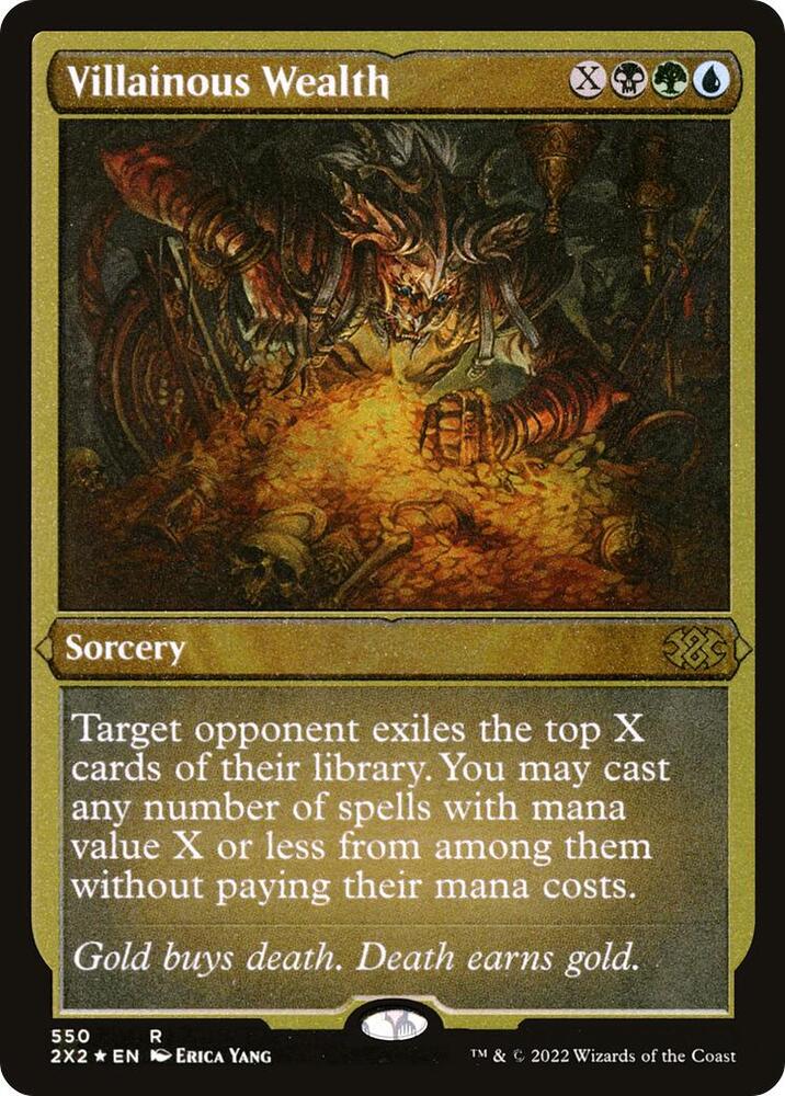 Villainous Wealth Foil Etched 550 (Double Masters 2022)  - Foil | Good Games Modbury