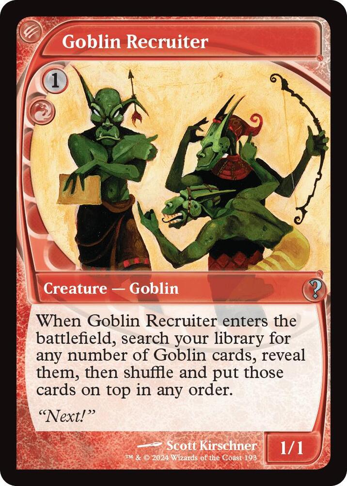 Goblin Recruiter Future Sight 193 (Mystery Booster 2)  - Future Sight Foil | Good Games Modbury