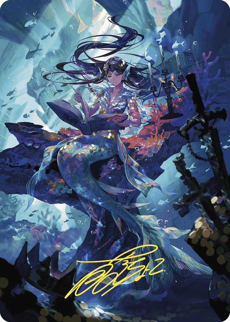 Rhystic Study Art Card (Gold-Stamped Signature) [Wilds of Eldraine Art Series] | Good Games Modbury