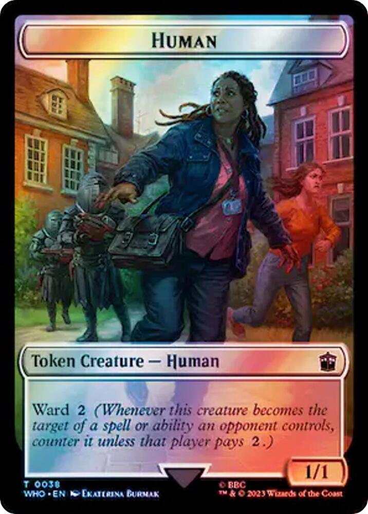 Human 0038 Food 0059 Double Sided Token Surge Foil 38 // 59 (Universes Beyond: Doctor Who)  - Foil | Good Games Modbury