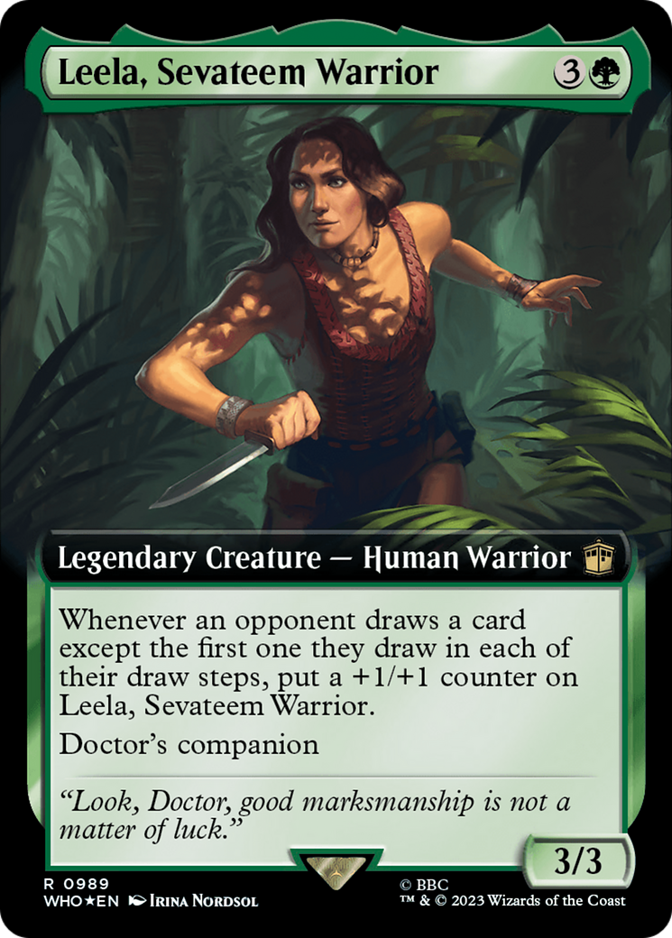 Leela, Sevateem Warrior (Extended Art) (Surge Foil) [Doctor Who] | Good Games Modbury