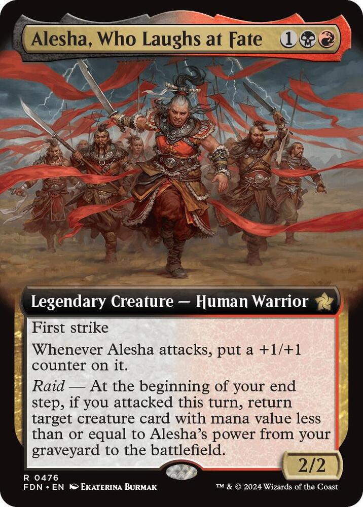 Alesha, Who Laughs at Fate 476/291 (Foundations)  - Extended Art Foil | Good Games Modbury