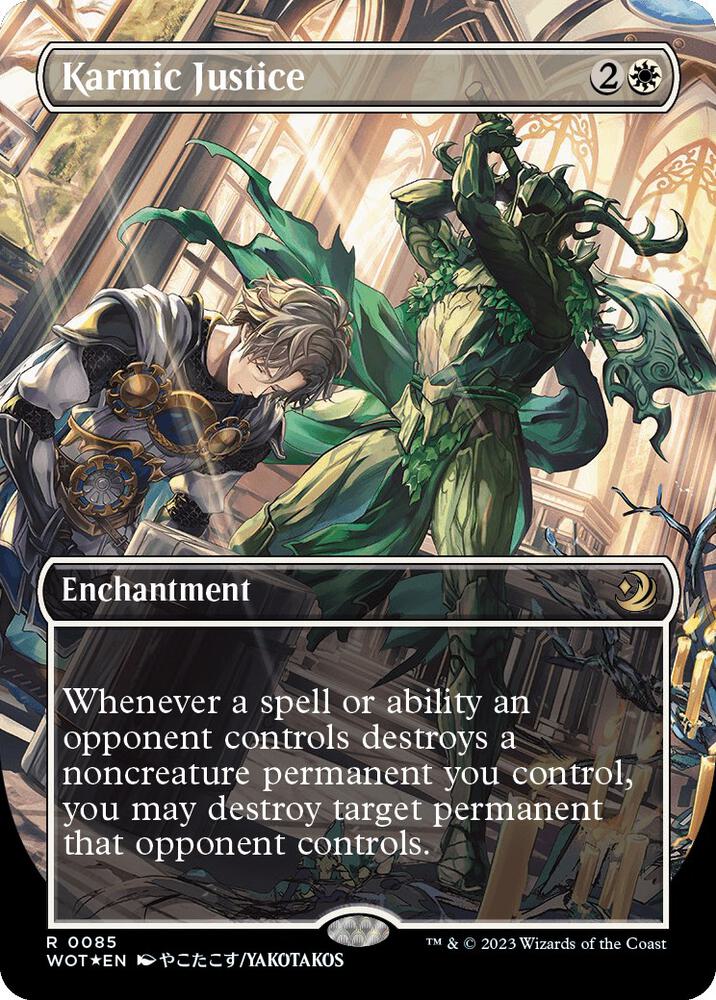 Karmic Justice 85/63 (Wilds of Eldraine: Enchanting Tales)  - Borderless Confetti Foil | Good Games Modbury