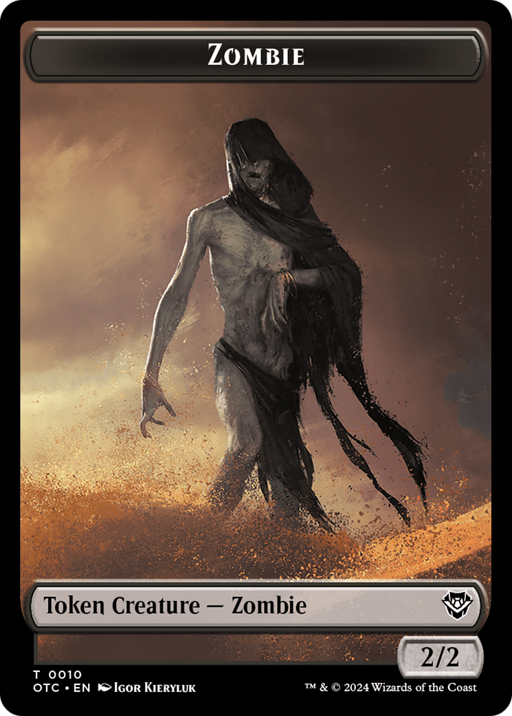 Zombie // Ox Warrior Double-Sided Token [Outlaws of Thunder Junction Commander Tokens] | Good Games Modbury