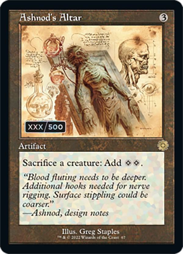 Ashnods Altar Schematic Serial Numbered 67z/63 (The Brothers' War: Retro Frame Artifacts)  - Foil | Good Games Modbury