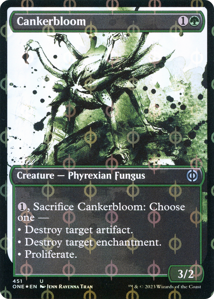 Cankerbloom (Showcase Ichor Step-and-Compleat Foil) [Phyrexia: All Will Be One] | Good Games Modbury