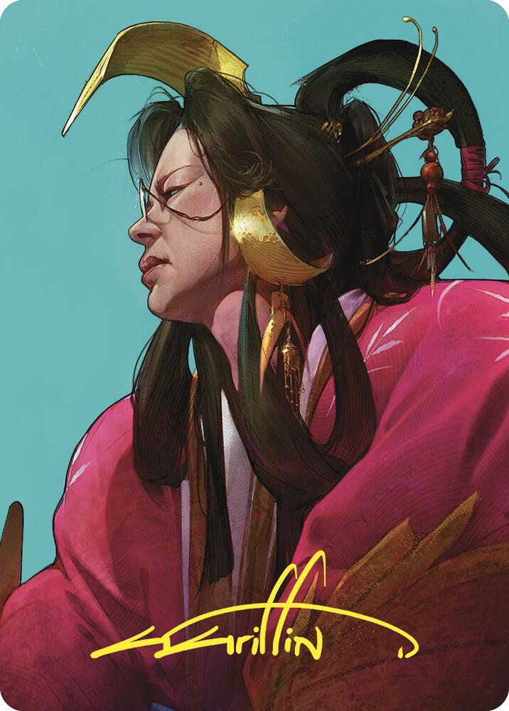 Azami Lady of Scrolls Art Card Gold Stamped Signature 52 (Art Series: Commander Masters)  | Good Games Modbury
