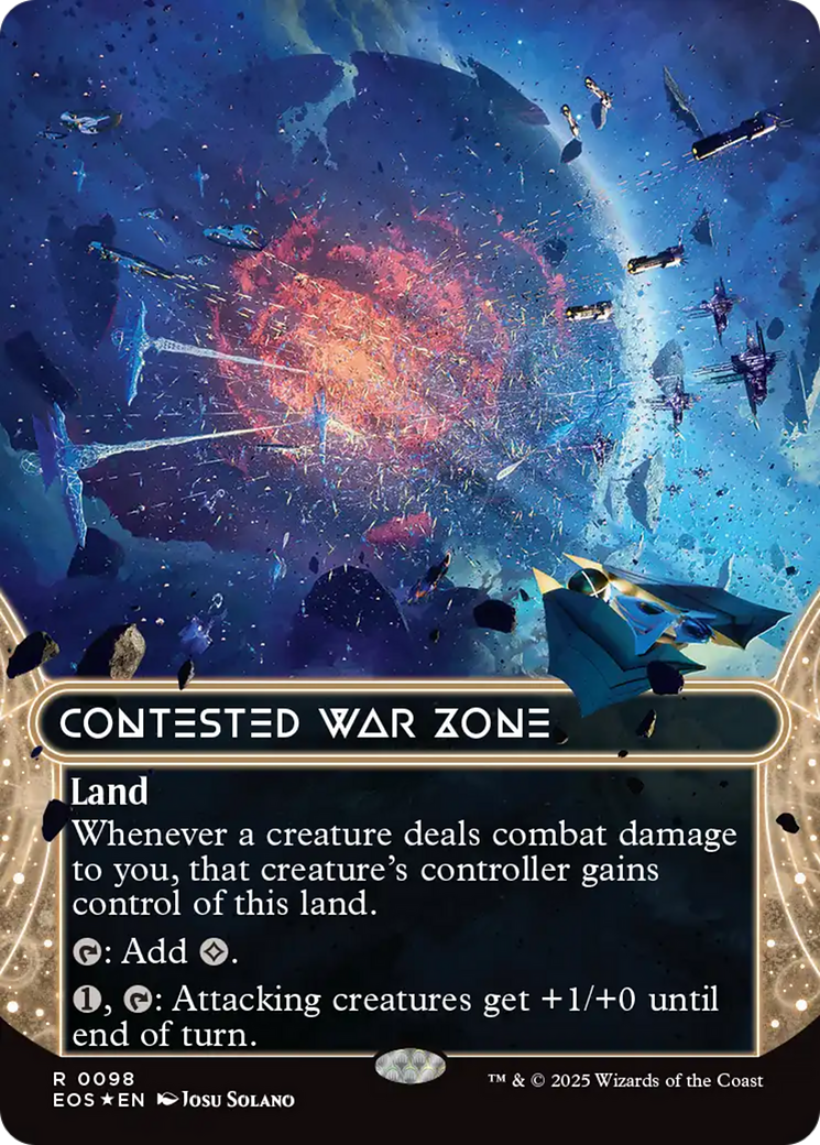 Contested War Zone (0098) (Borderless) (Galaxy Foil) [Edge of Eternities: Stellar Sights] | Good Games Modbury