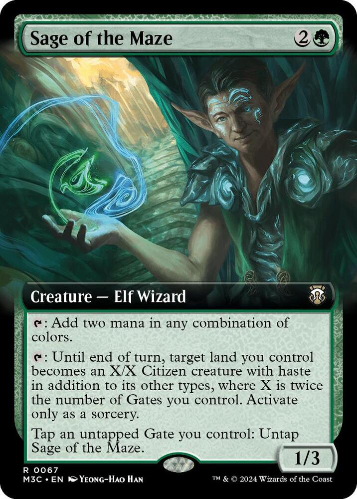 Sage of the Maze 67/411 (Commander: Modern Horizons 3)  - Extended Art Ripple Foil | Good Games Modbury