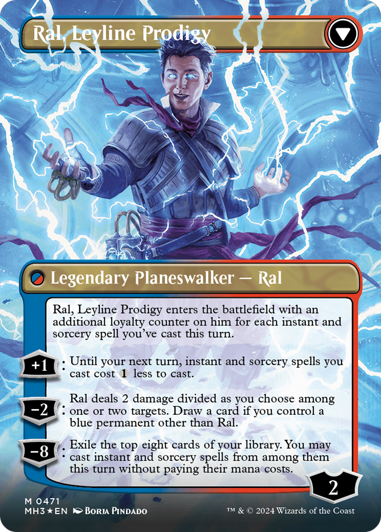 Ral, Monsoon Mage // Ral, Leyline Prodigy (Borderless) (Textured Foil) [Modern Horizons 3] | Good Games Modbury